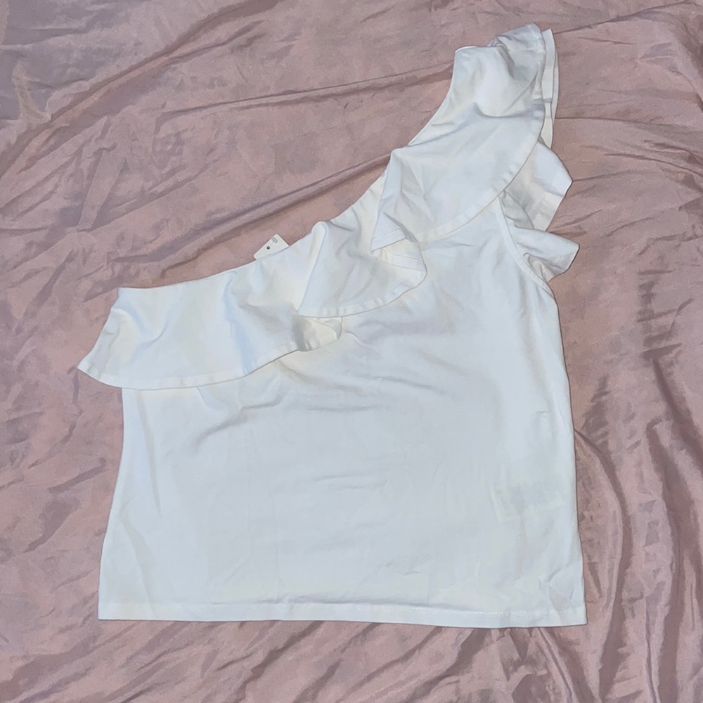 NWT Anthropologie One Shoulder Ruffled Top